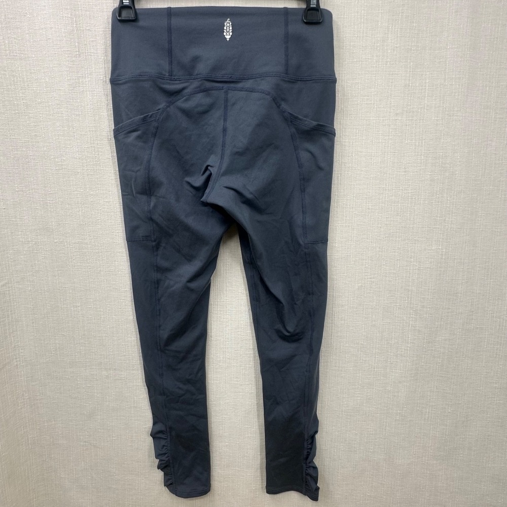 FP Movement Free People Ruffle Me Up High Rise Leggings Blue Small Ruched - Picture 7 of 13